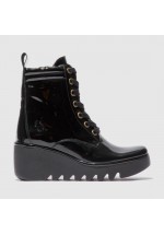 Fly London Biaz329fly Patent Wedge Boot (Black) AW21